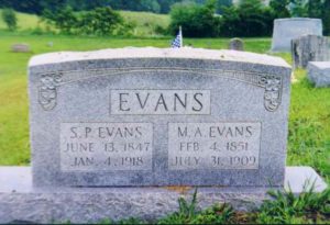 Tombstone - SP and MA Evans